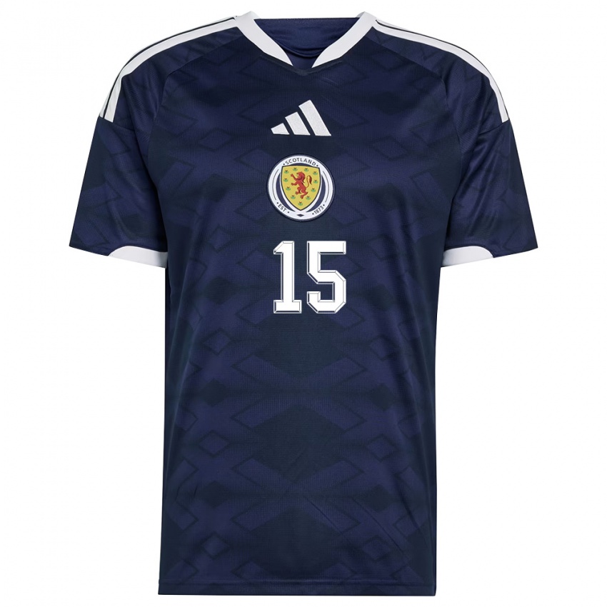 נשים סקוטלנד קאלום אדמסון #15 כהה לבן ג'רזי ביתית 26-28 חולצה קצרה