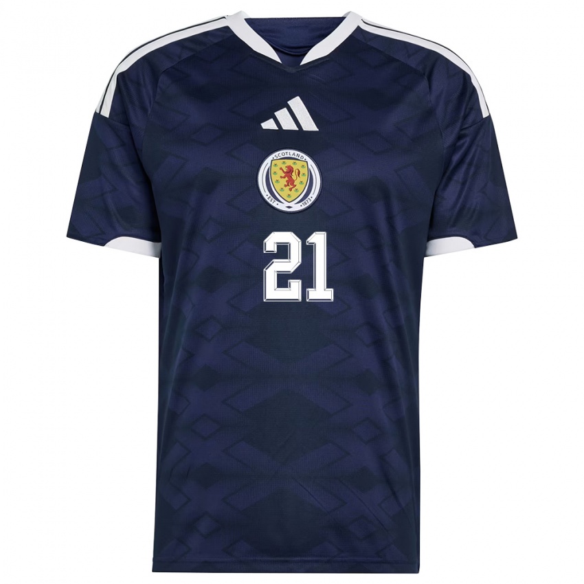 נשים סקוטלנד רובי מקרורי #21 כהה לבן ג'רזי ביתית 26-28 חולצה קצרה