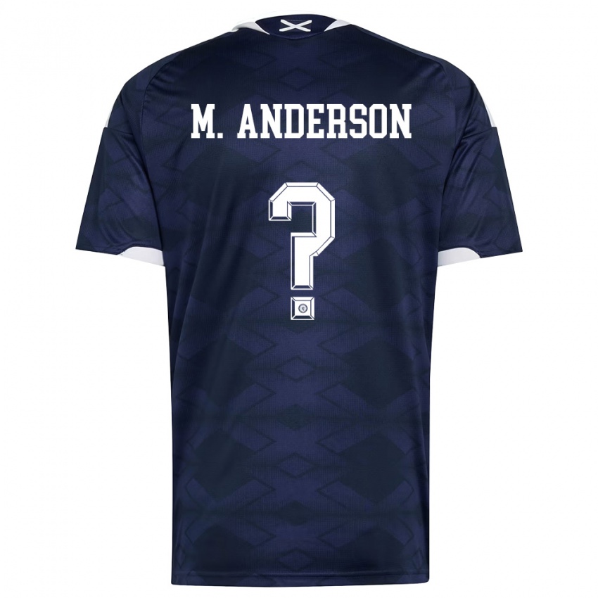 נשים סקוטלנד Matthew Anderson #0 כהה לבן ג'רזי ביתית 26-28 חולצה קצרה