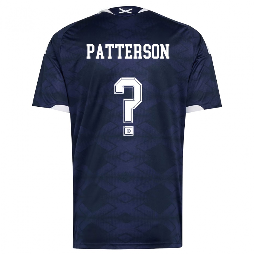 נשים סקוטלנד ניית'ן פטרסון #0 כהה לבן ג'רזי ביתית 26-28 חולצה קצרה