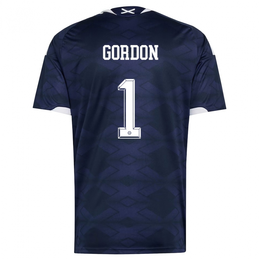 נשים סקוטלנד קרייג גורדון #1 כהה לבן ג'רזי ביתית 26-28 חולצה קצרה