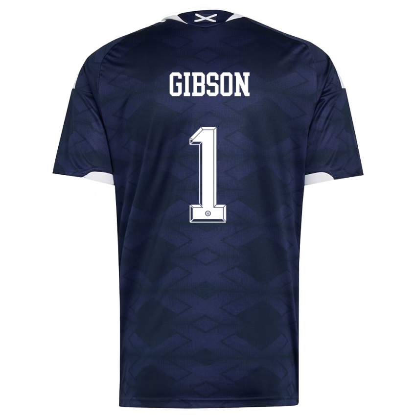 נשים סקוטלנד לי גיבסון #1 כהה לבן ג'רזי ביתית 26-28 חולצה קצרה