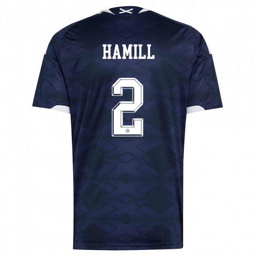 נשים סקוטלנד קאלאן האמיל #2 כהה לבן ג'רזי ביתית 26-28 חולצה קצרה