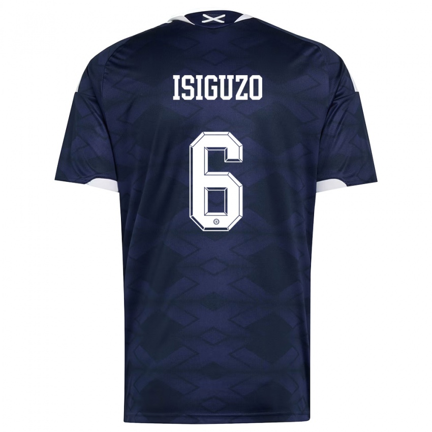 נשים סקוטלנד סמואל איזיגוזו #6 כהה לבן ג'רזי ביתית 26-28 חולצה קצרה