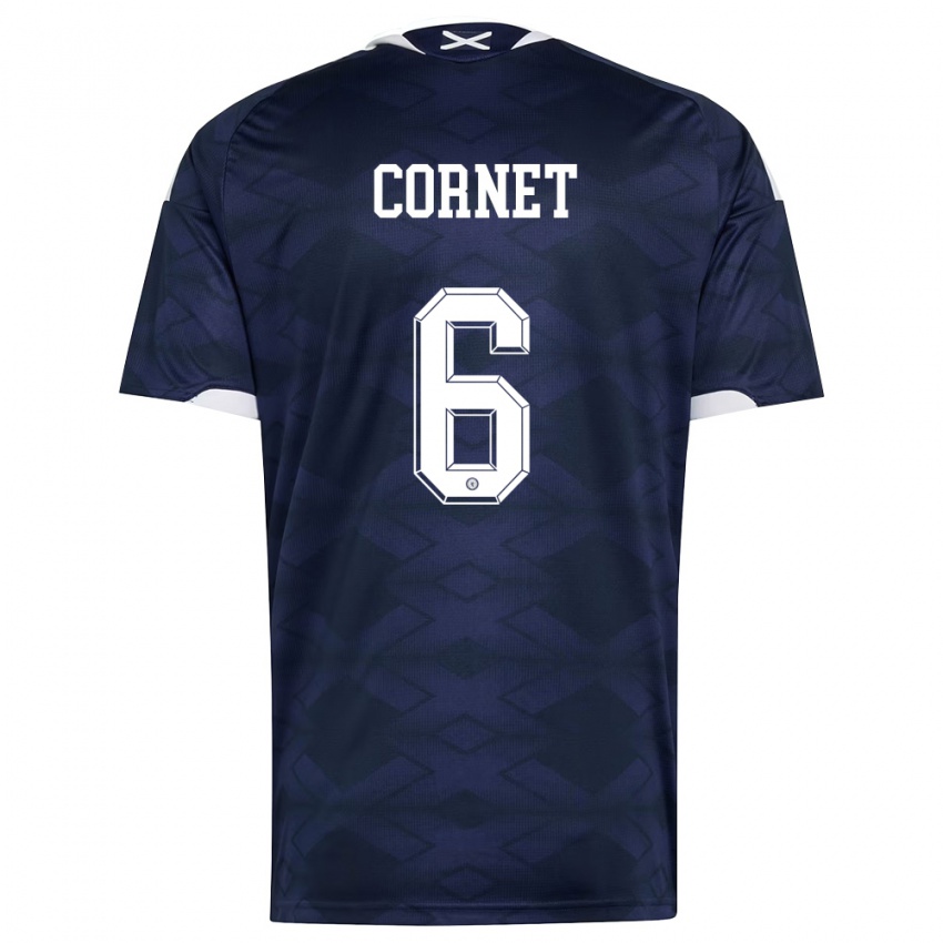 נשים סקוטלנד צ'לסי קורנה #6 כהה לבן ג'רזי ביתית 26-28 חולצה קצרה