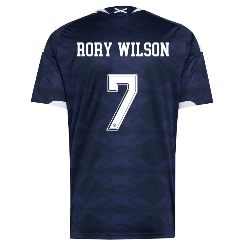 נשים סקוטלנד רורי וילסון #7 כהה לבן ג'רזי ביתית 26-28 חולצה קצרה