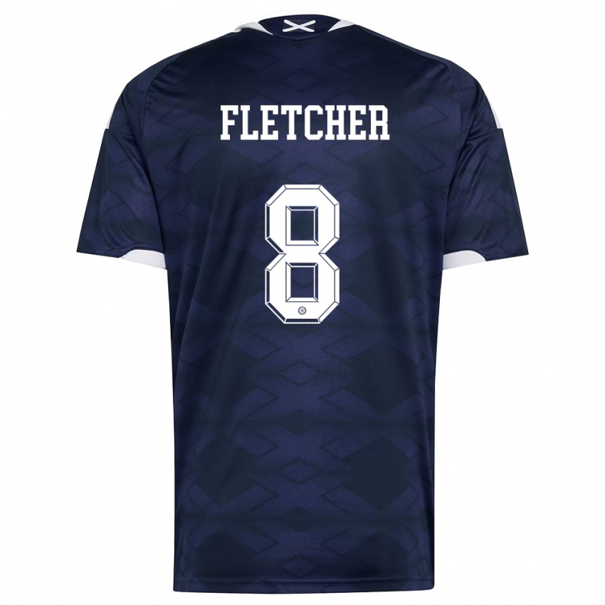 נשים סקוטלנד טיילר פלטשר #8 כהה לבן ג'רזי ביתית 26-28 חולצה קצרה