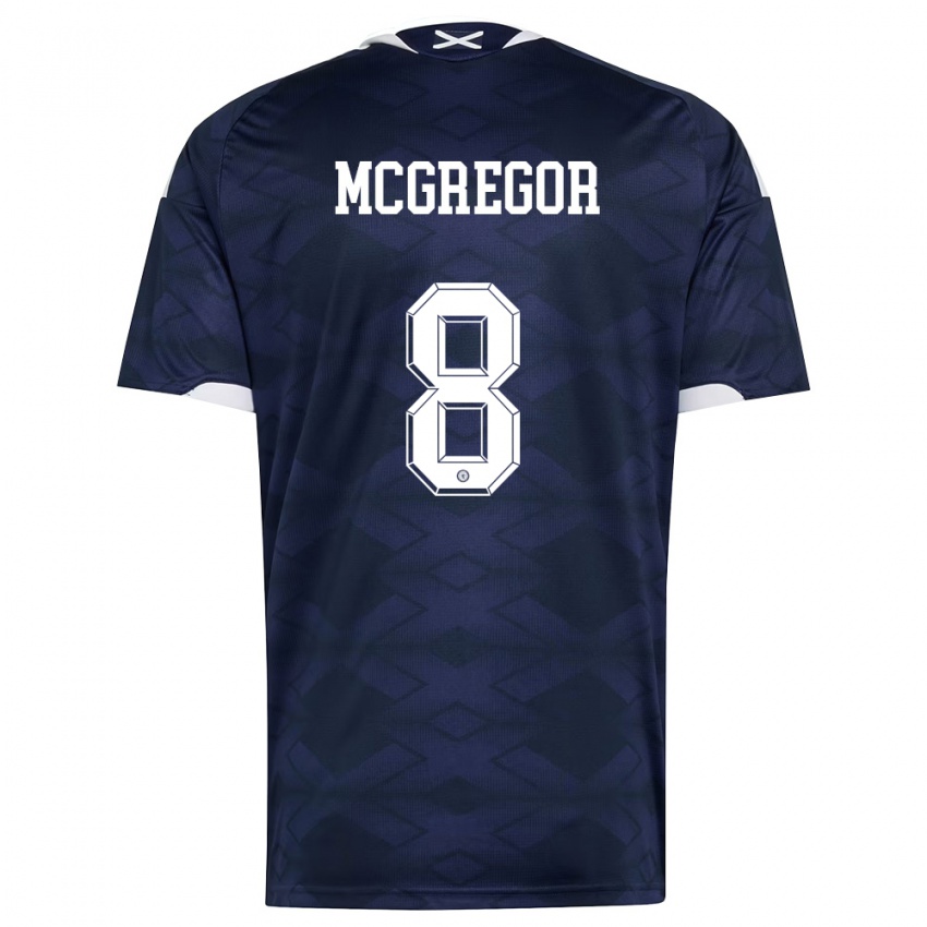 נשים סקוטלנד קאלום מקגרגור #8 כהה לבן ג'רזי ביתית 26-28 חולצה קצרה