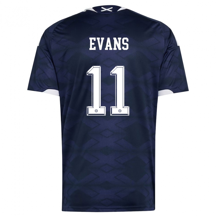 נשים סקוטלנד ליסה אוונס #11 כהה לבן ג'רזי ביתית 26-28 חולצה קצרה