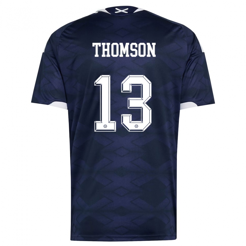 נשים סקוטלנד Aaron Thomson #13 כהה לבן ג'רזי ביתית 26-28 חולצה קצרה