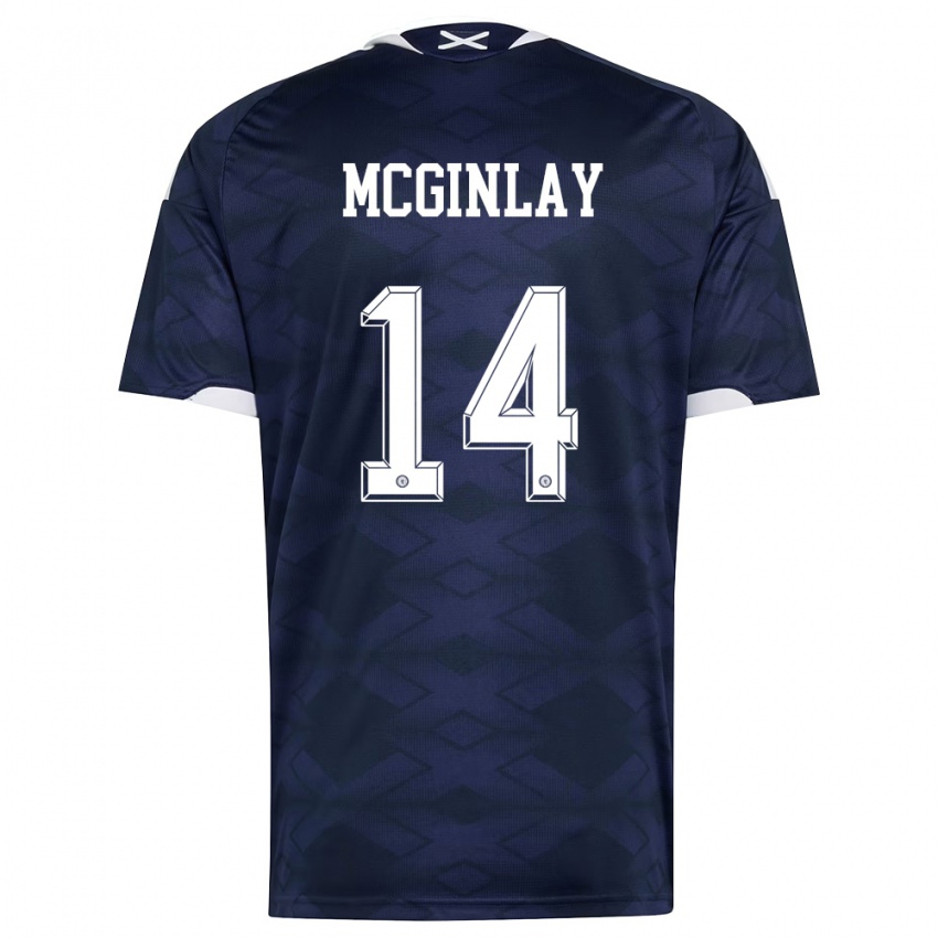 נשים סקוטלנד Aiden Mcginlay #14 כהה לבן ג'רזי ביתית 26-28 חולצה קצרה