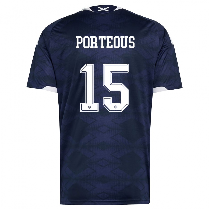 נשים סקוטלנד ראיין פורטאוס #15 כהה לבן ג'רזי ביתית 26-28 חולצה קצרה