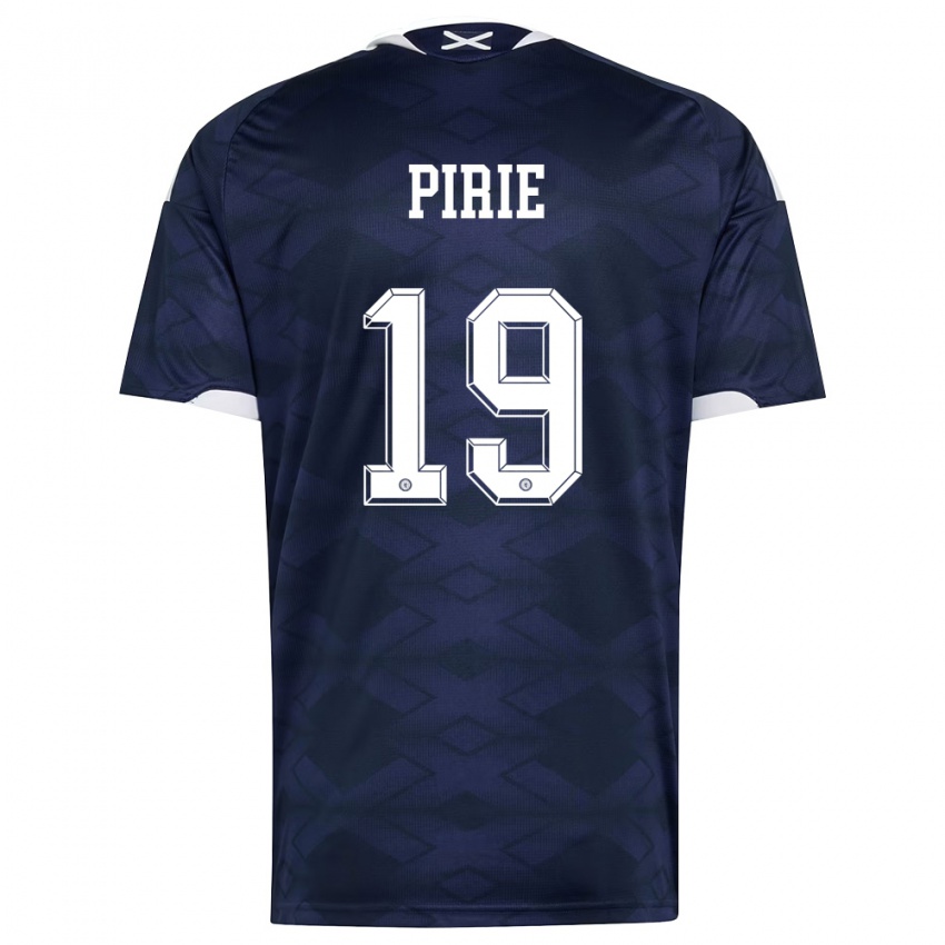 נשים סקוטלנד Lewis Pirie #19 כהה לבן ג'רזי ביתית 26-28 חולצה קצרה