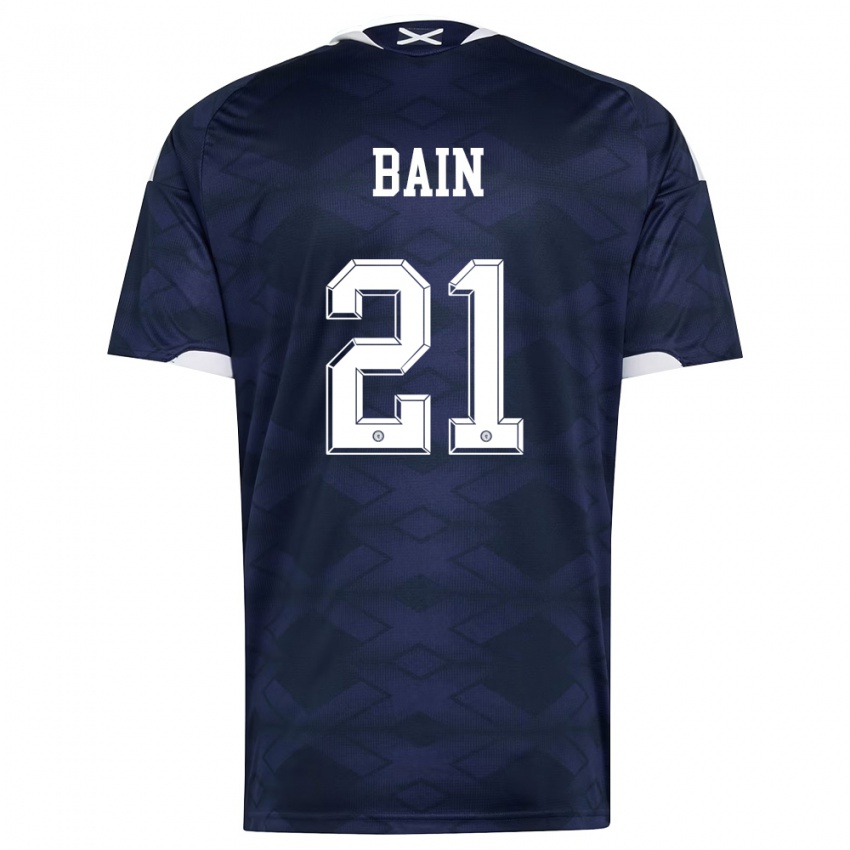 נשים סקוטלנד סקוט ביין #21 כהה לבן ג'רזי ביתית 26-28 חולצה קצרה