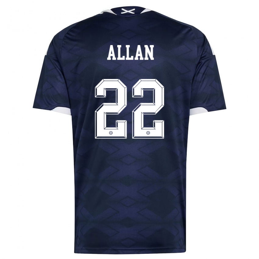 נשים סקוטלנד קונור אלן #22 כהה לבן ג'רזי ביתית 26-28 חולצה קצרה