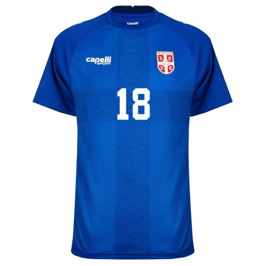 נשים סרביה סטפן מלדנוביץ׳ #18 כהה אדום ג'רזי ביתית 26-28 חולצה קצרה