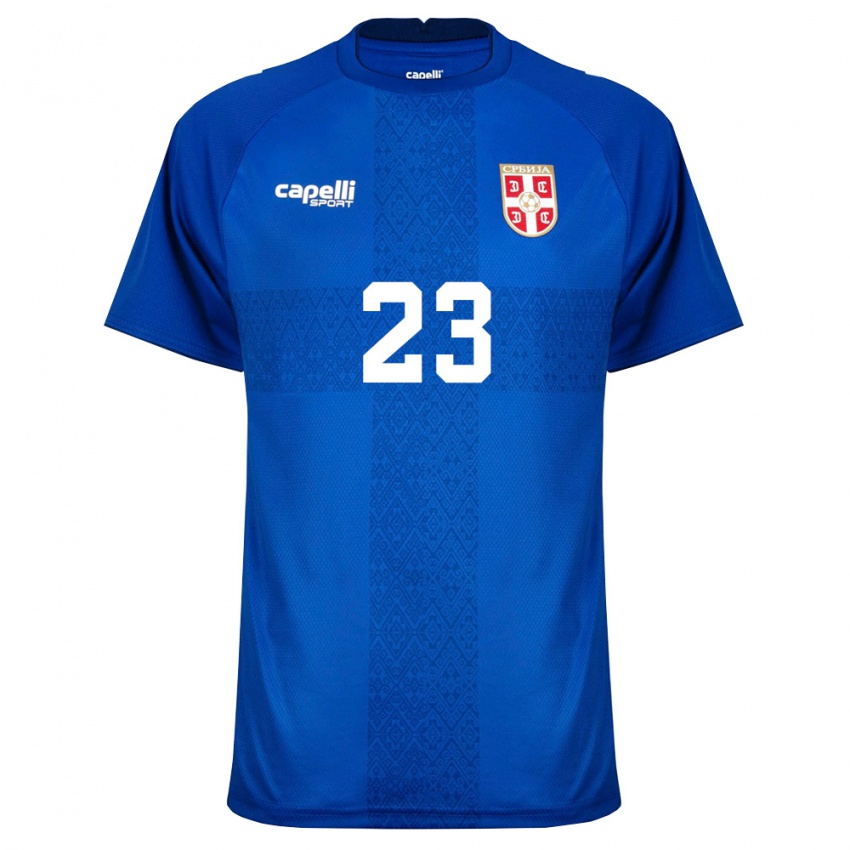 נשים סרביה Andrija Milicevic #23 כהה אדום ג'רזי ביתית 26-28 חולצה קצרה