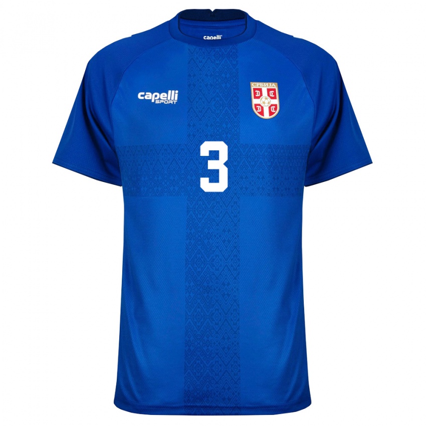 נשים סרביה Milos Tabacki #3 כהה אדום ג'רזי ביתית 26-28 חולצה קצרה