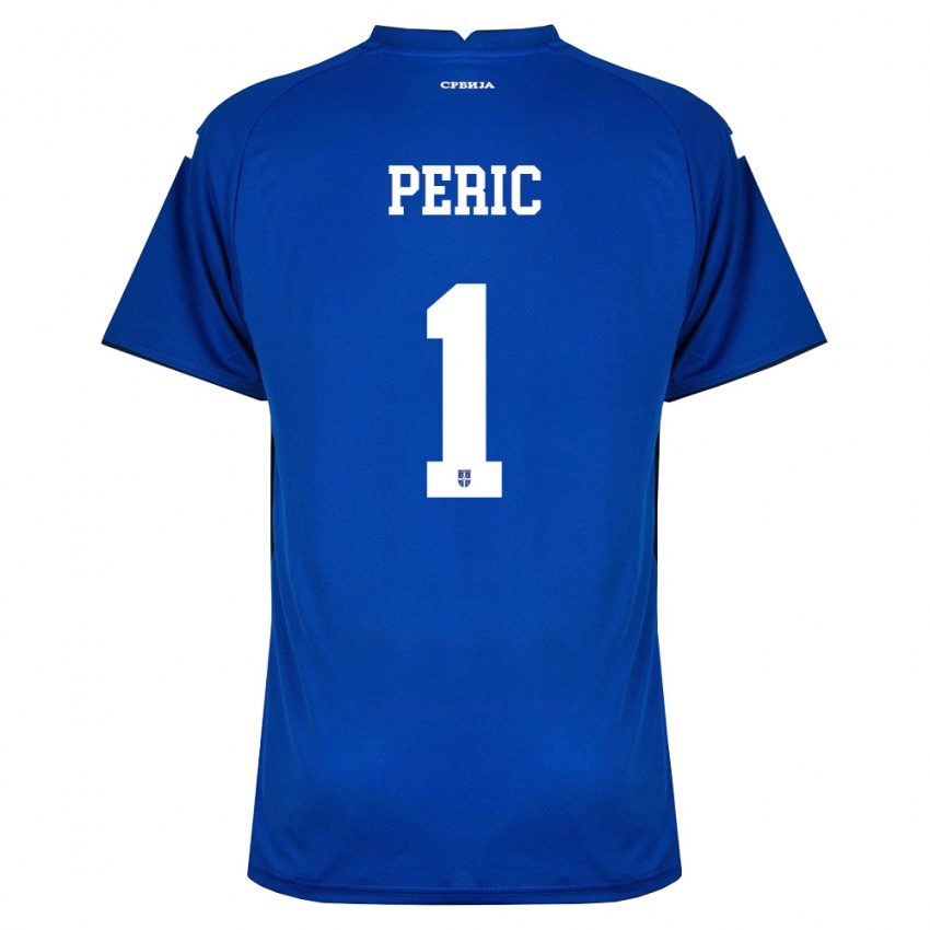 נשים סרביה Strahinja Peric #1 כהה אדום ג'רזי ביתית 26-28 חולצה קצרה