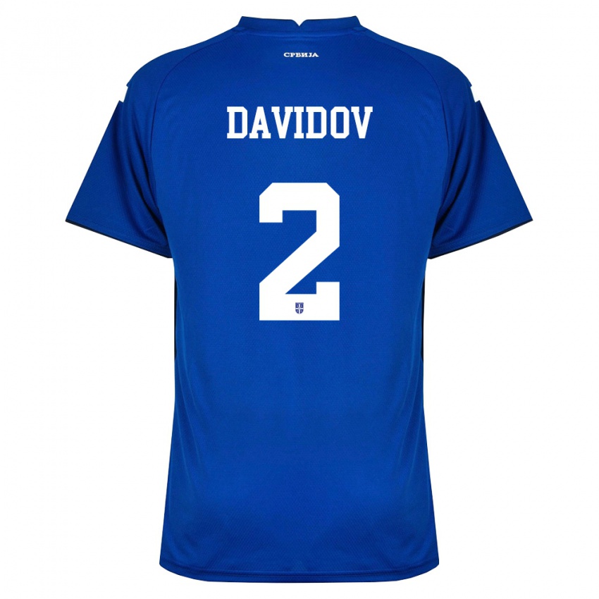 נשים סרביה Vukasin Davidov #2 כהה אדום ג'רזי ביתית 26-28 חולצה קצרה