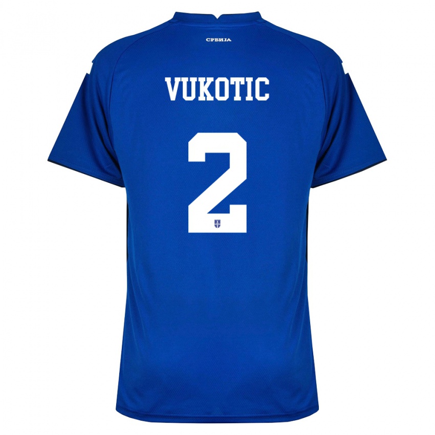 נשים סרביה Vuk Vukotic #2 כהה אדום ג'רזי ביתית 26-28 חולצה קצרה