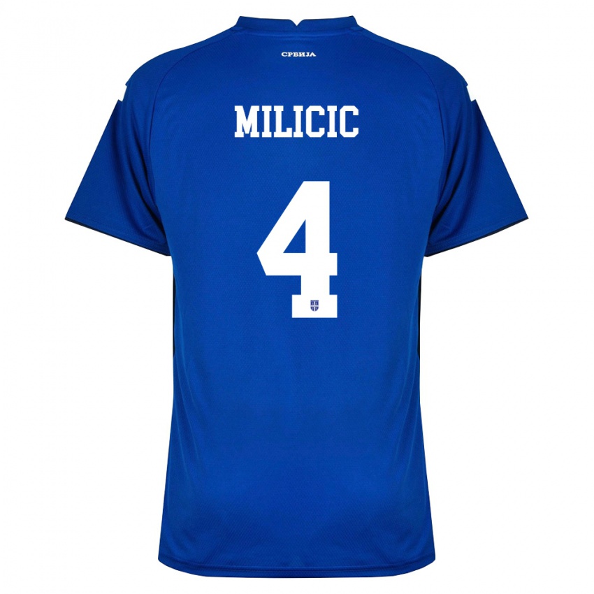 נשים סרביה ניקולה מיליצ׳יץ׳ #4 כהה אדום ג'רזי ביתית 26-28 חולצה קצרה