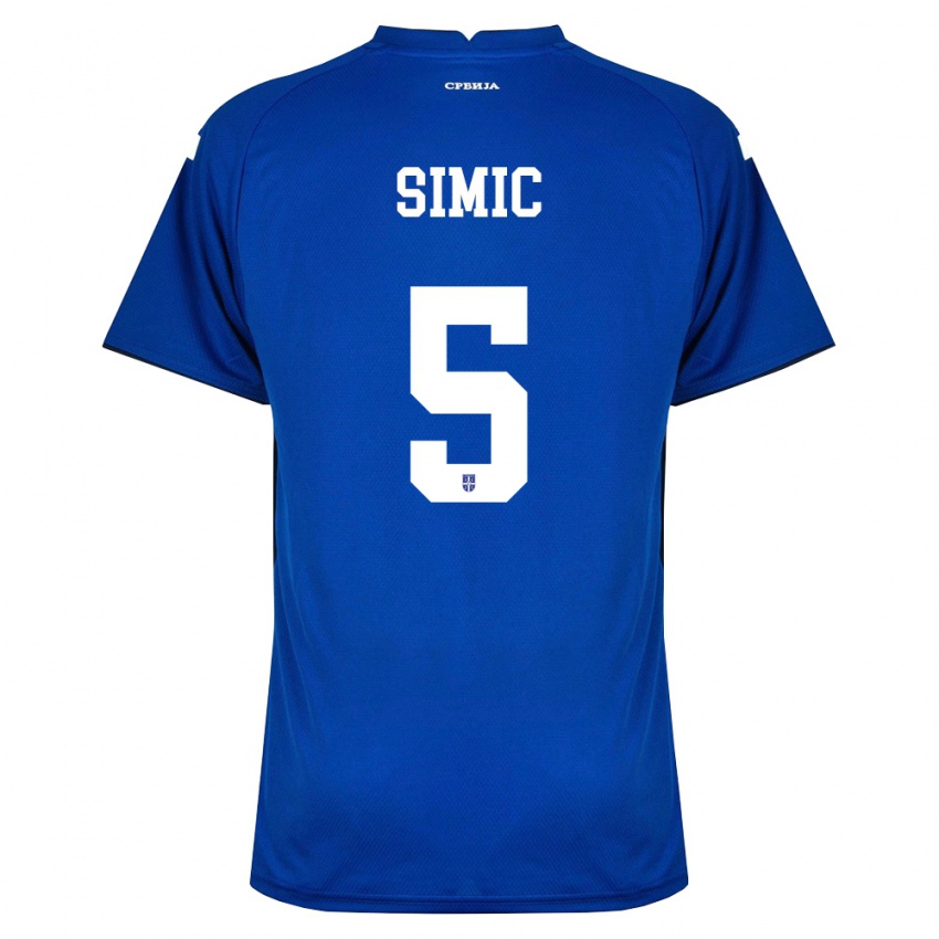 נשים סרביה Nikola Simic #5 כהה אדום ג'רזי ביתית 26-28 חולצה קצרה