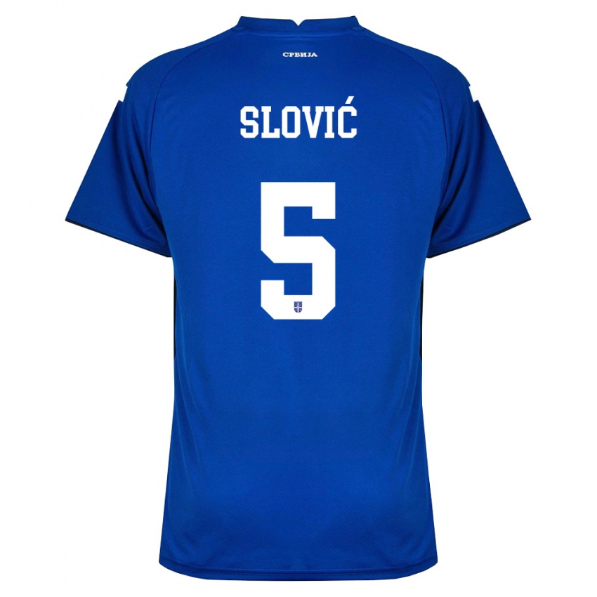 נשים סרביה ויולטה סלוביץ' #5 כהה אדום ג'רזי ביתית 26-28 חולצה קצרה