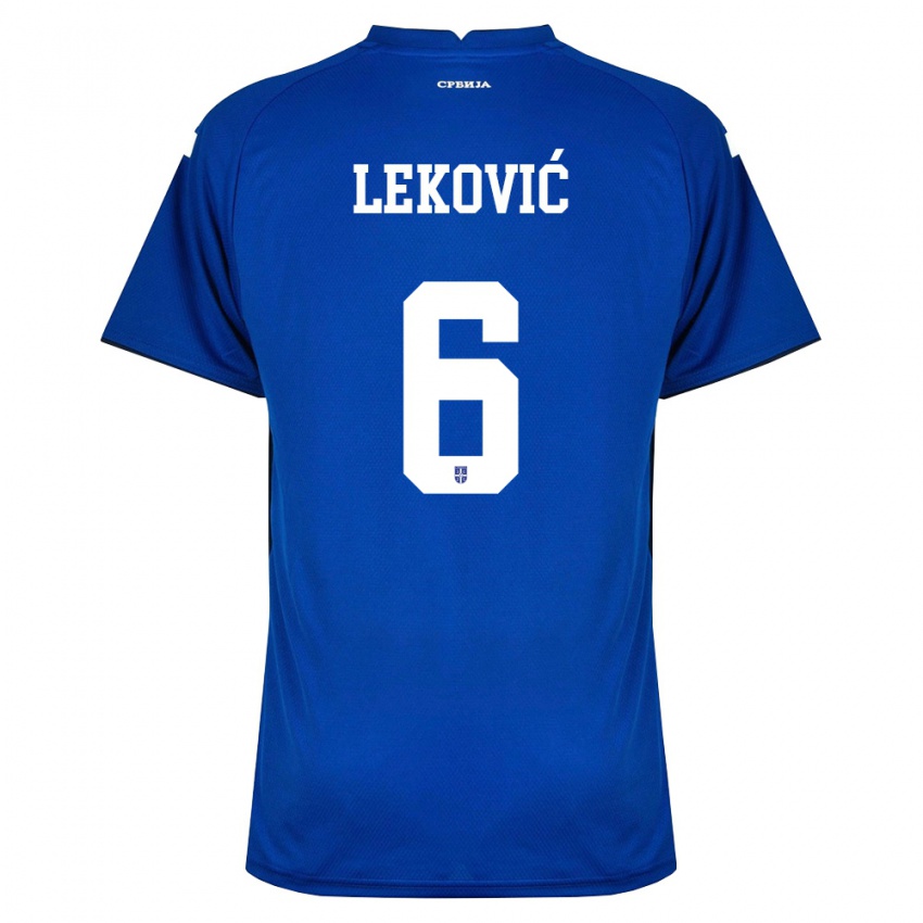 נשים סרביה סטפן לקוביץ' #6 כהה אדום ג'רזי ביתית 26-28 חולצה קצרה