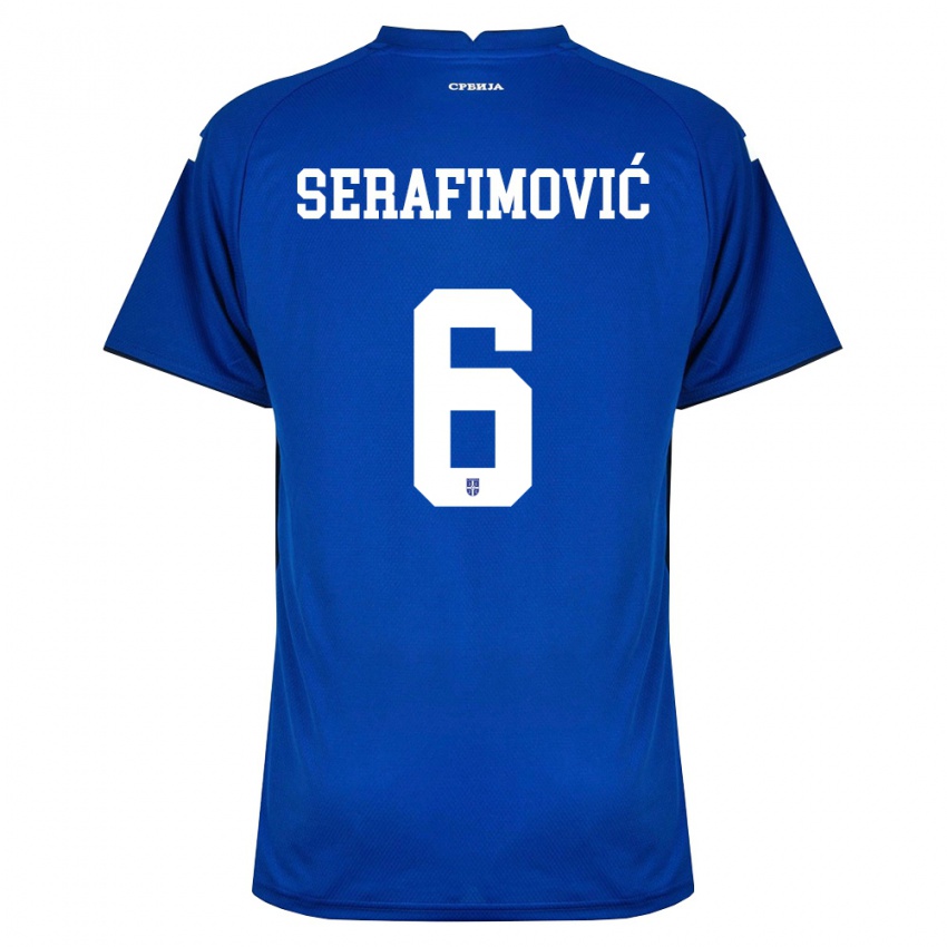 נשים סרביה ווין סרפימוביץ' #6 כהה אדום ג'רזי ביתית 26-28 חולצה קצרה