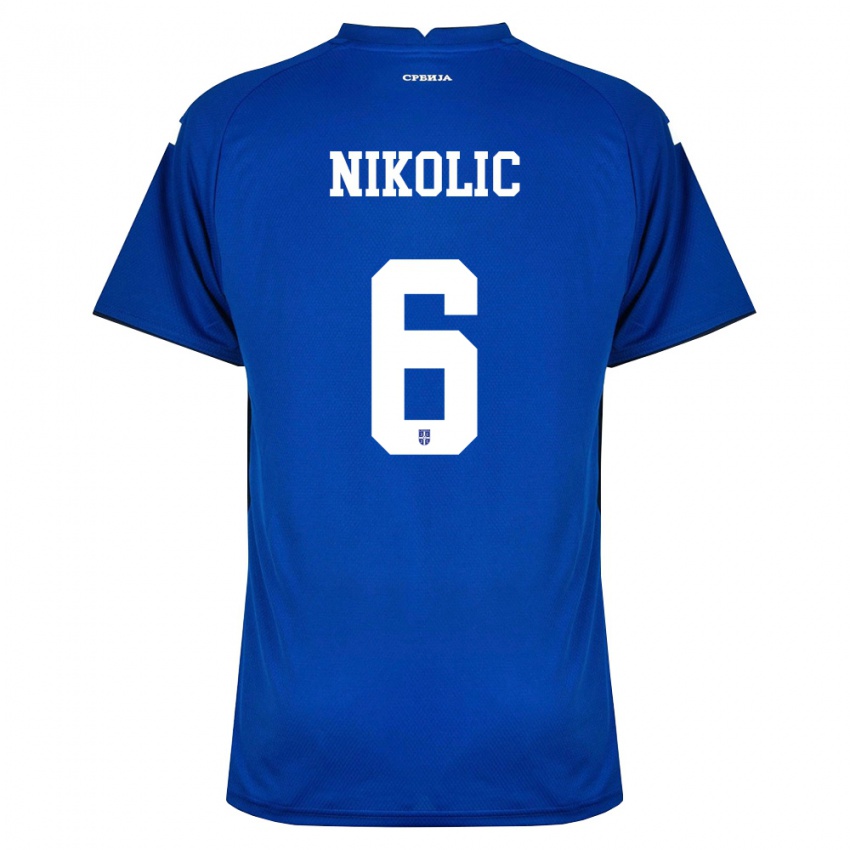 נשים סרביה לזאר ניקוליץ' #6 כהה אדום ג'רזי ביתית 26-28 חולצה קצרה