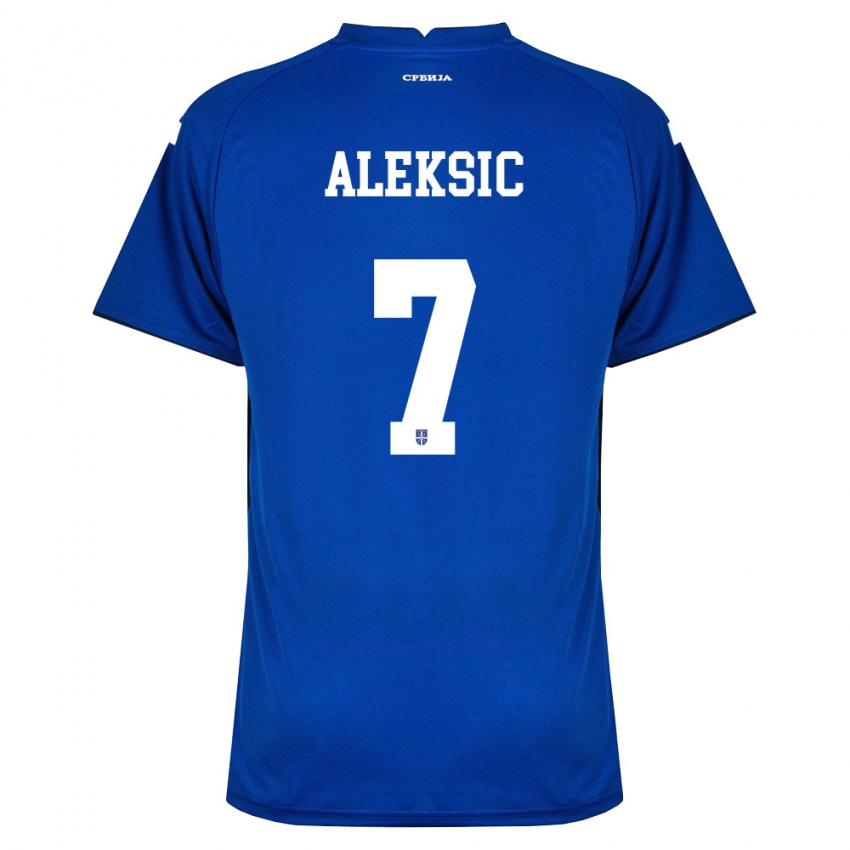 נשים סרביה Milan Aleksic #7 כהה אדום ג'רזי ביתית 26-28 חולצה קצרה