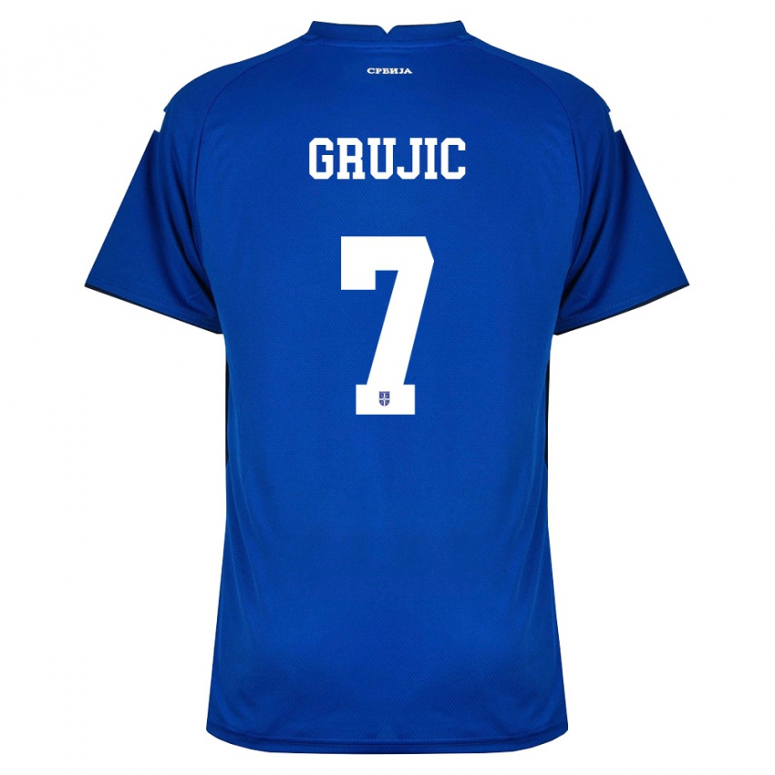 נשים סרביה Nebojsa Grujic #7 כהה אדום ג'רזי ביתית 26-28 חולצה קצרה