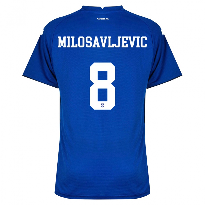 נשים סרביה Jovan Milosavljevic #8 כהה אדום ג'רזי ביתית 26-28 חולצה קצרה