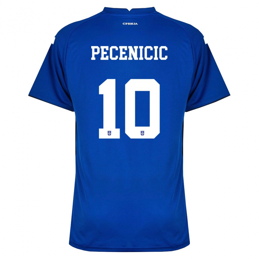 נשים סרביה Mihailo Pecenicic #10 כהה אדום ג'רזי ביתית 26-28 חולצה קצרה