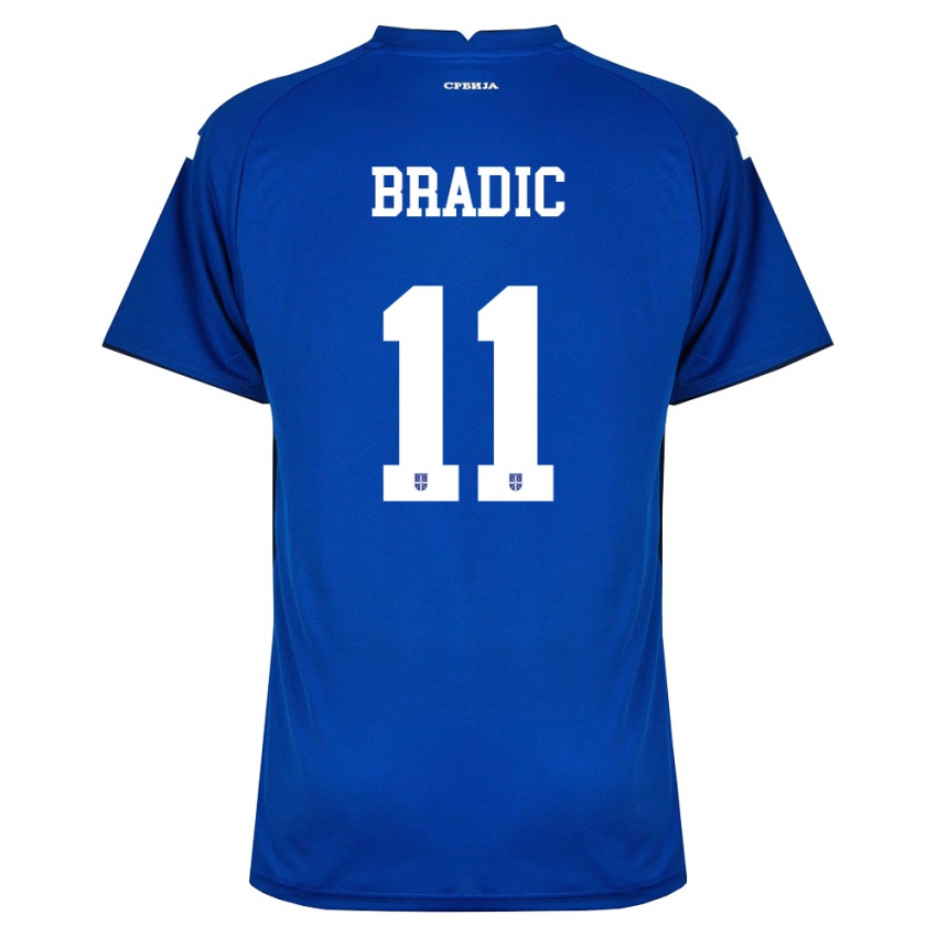 נשים סרביה Vuk Bradic #11 כהה אדום ג'רזי ביתית 26-28 חולצה קצרה