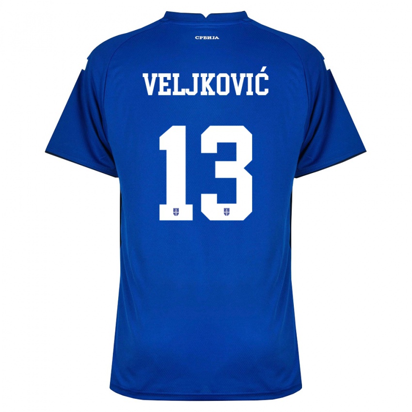 נשים סרביה מילוש וליקוביץ' #13 כהה אדום ג'רזי ביתית 26-28 חולצה קצרה