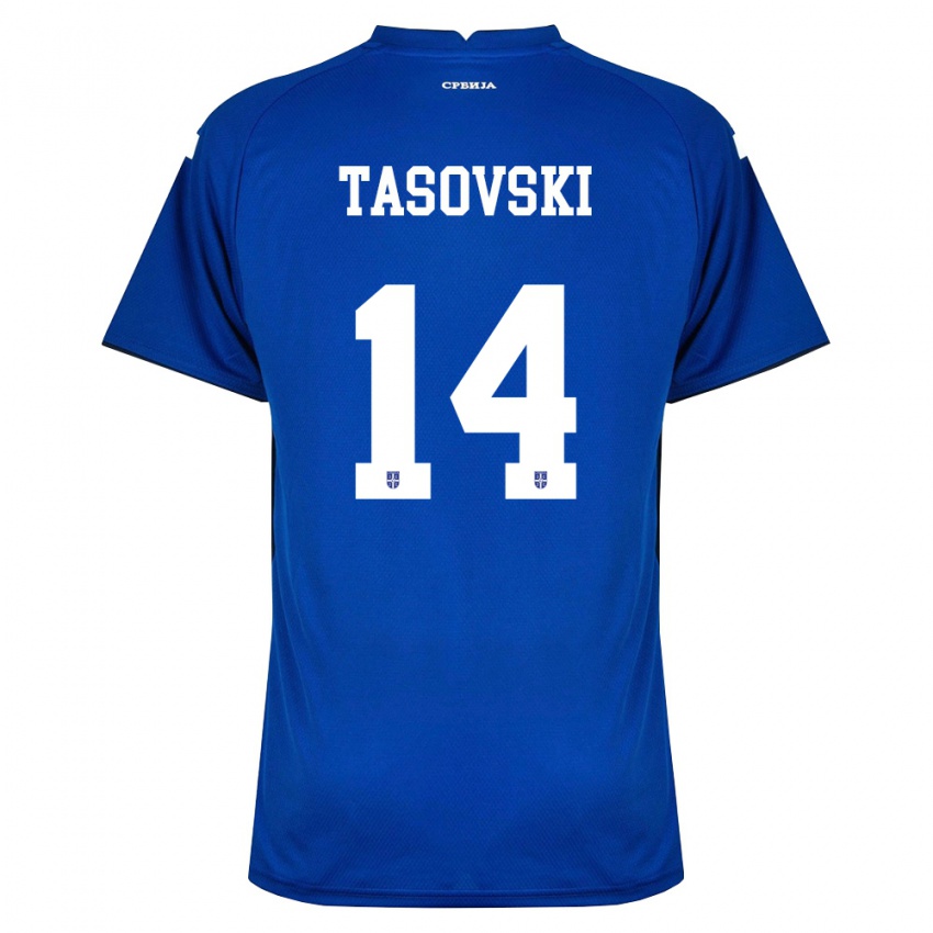 נשים סרביה Vasil Tasovski #14 כהה אדום ג'רזי ביתית 26-28 חולצה קצרה