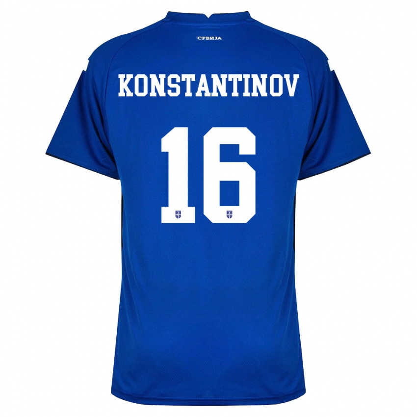 נשים סרביה לזר קונסטנטינוב #16 כהה אדום ג'רזי ביתית 26-28 חולצה קצרה