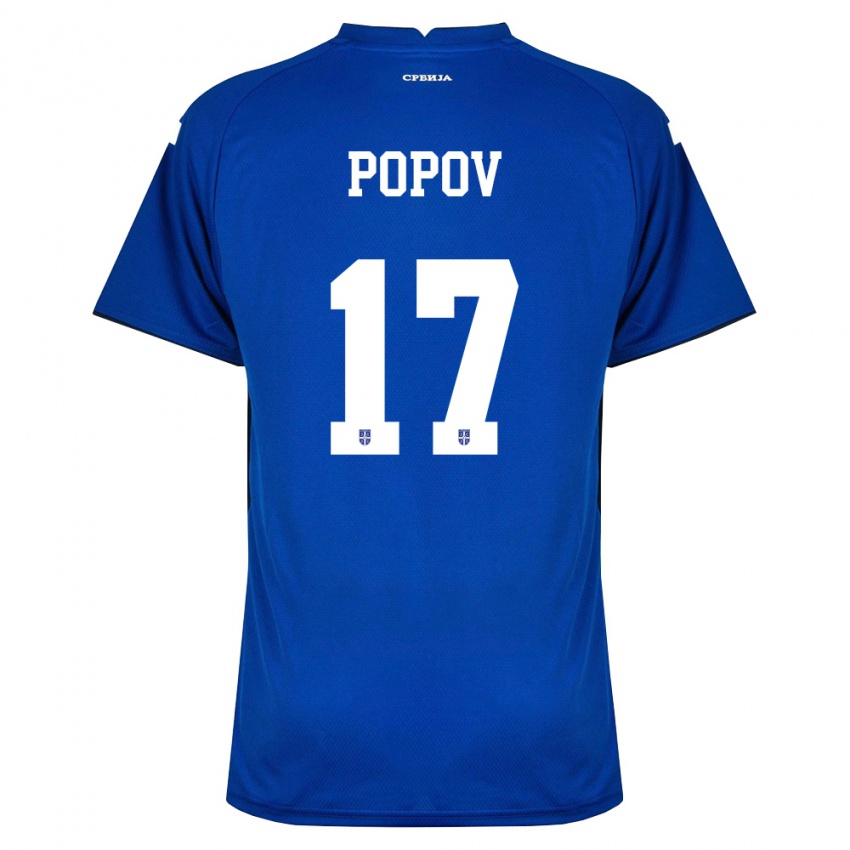 נשים סרביה Andrej Popov #17 כהה אדום ג'רזי ביתית 26-28 חולצה קצרה