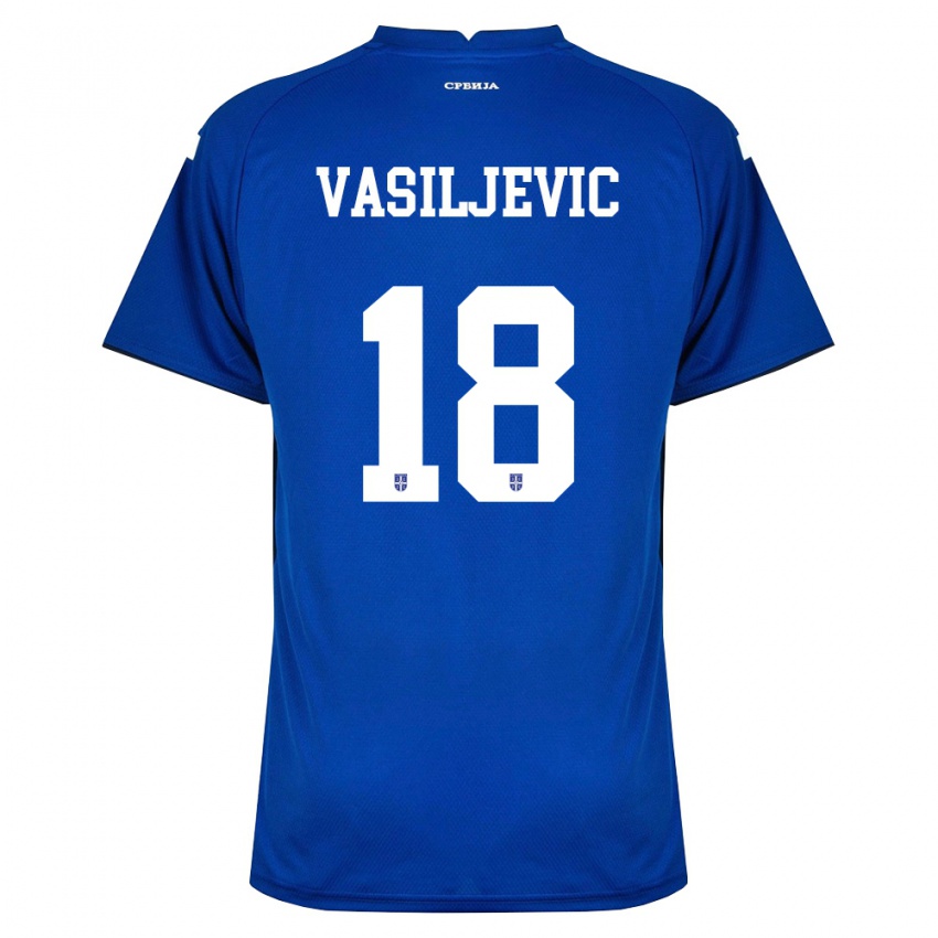 נשים סרביה דושאן וסילייביץ' #18 כהה אדום ג'רזי ביתית 26-28 חולצה קצרה