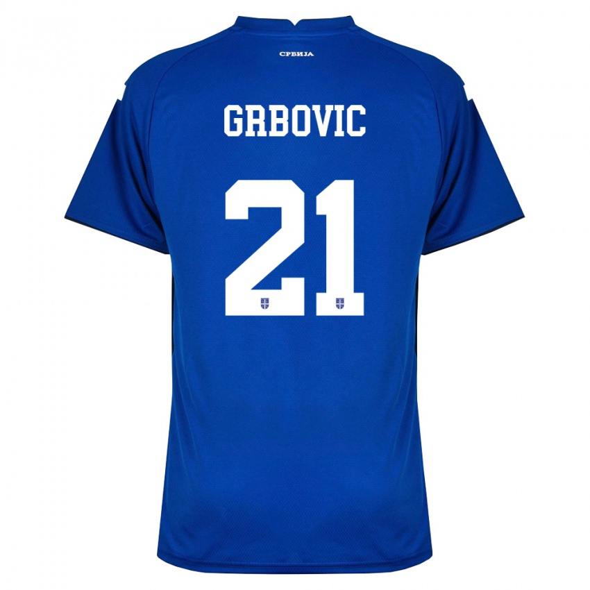 נשים סרביה Vasilije Grbovic #21 כהה אדום ג'רזי ביתית 26-28 חולצה קצרה