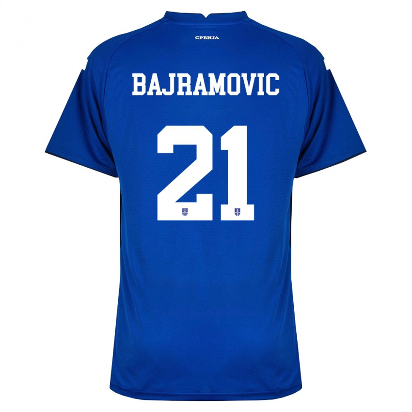 נשים סרביה Eldin Bajramovic #21 כהה אדום ג'רזי ביתית 26-28 חולצה קצרה