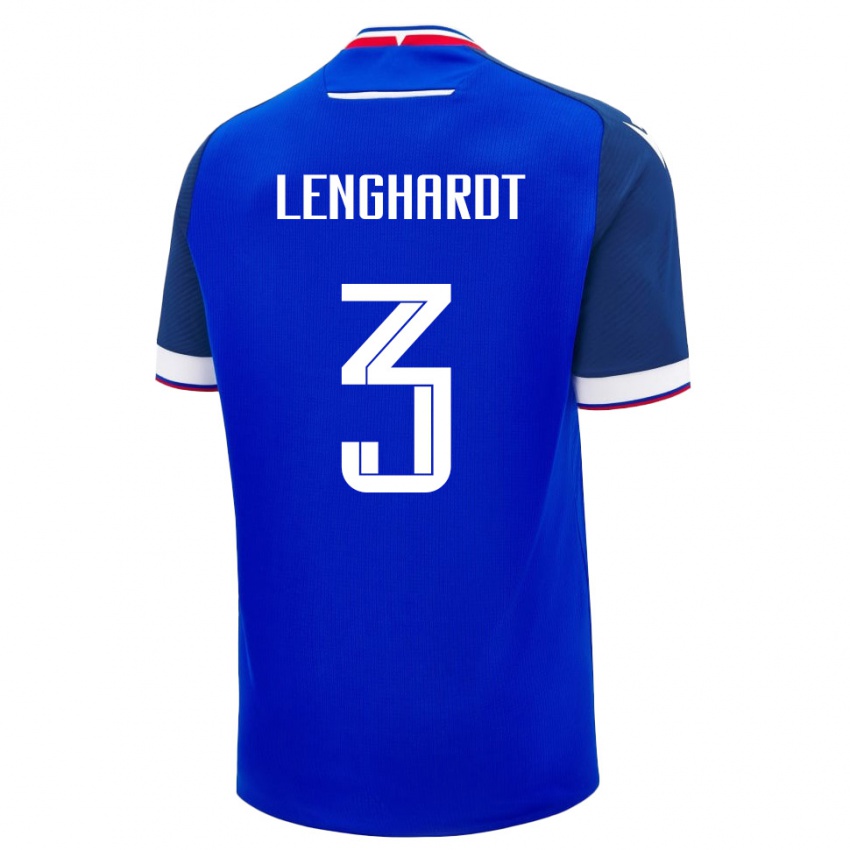 נשים סלובקיה Simon Lenghardt #3 כחול לבן ג'רזי ביתית 26-28 חולצה קצרה