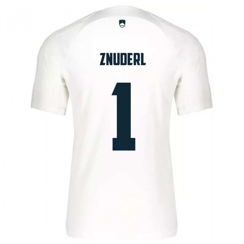 נשים סלובניה Tai Znuderl #1 לבן כחול ג'רזי ביתית 26-28 חולצה קצרה