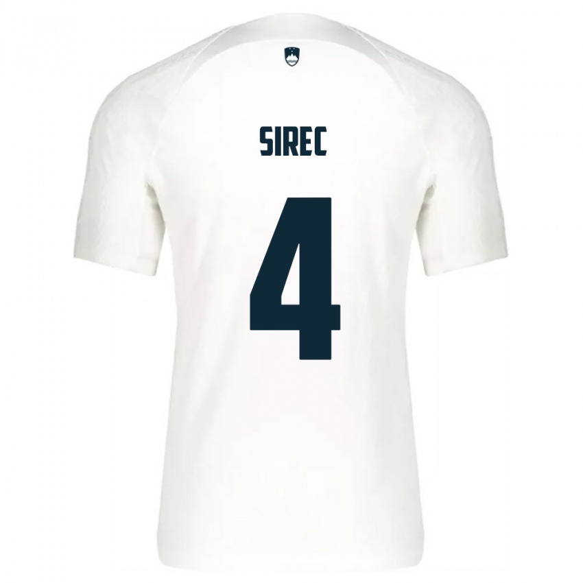 נשים סלובניה Filip Sirec #4 לבן כחול ג'רזי ביתית 26-28 חולצה קצרה