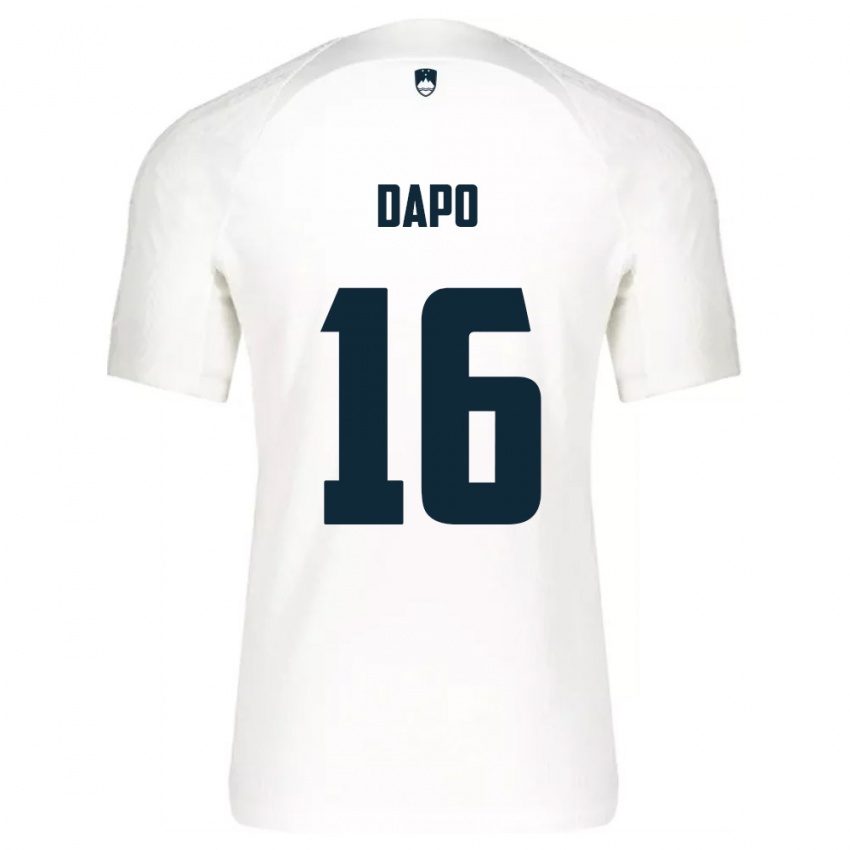 נשים סלובניה Jan Dapo #16 לבן כחול ג'רזי ביתית 26-28 חולצה קצרה