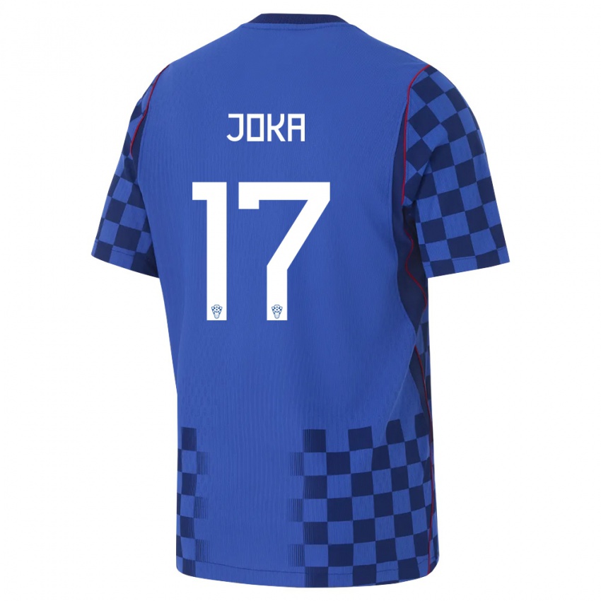 נשים קרואטיה Rio Joka #17 כחול כהה אדום הרחק ג'רזי 26-28 חולצה קצרה