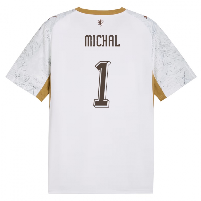 נשים צ'כיה Denis Michal #1 שמנת זהב אפור הרחק ג'רזי 26-28 חולצה קצרה