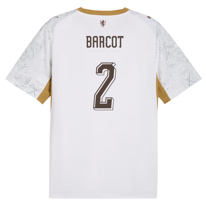 נשים צ'כיה David Barcot #2 שמנת זהב אפור הרחק ג'רזי 26-28 חולצה קצרה